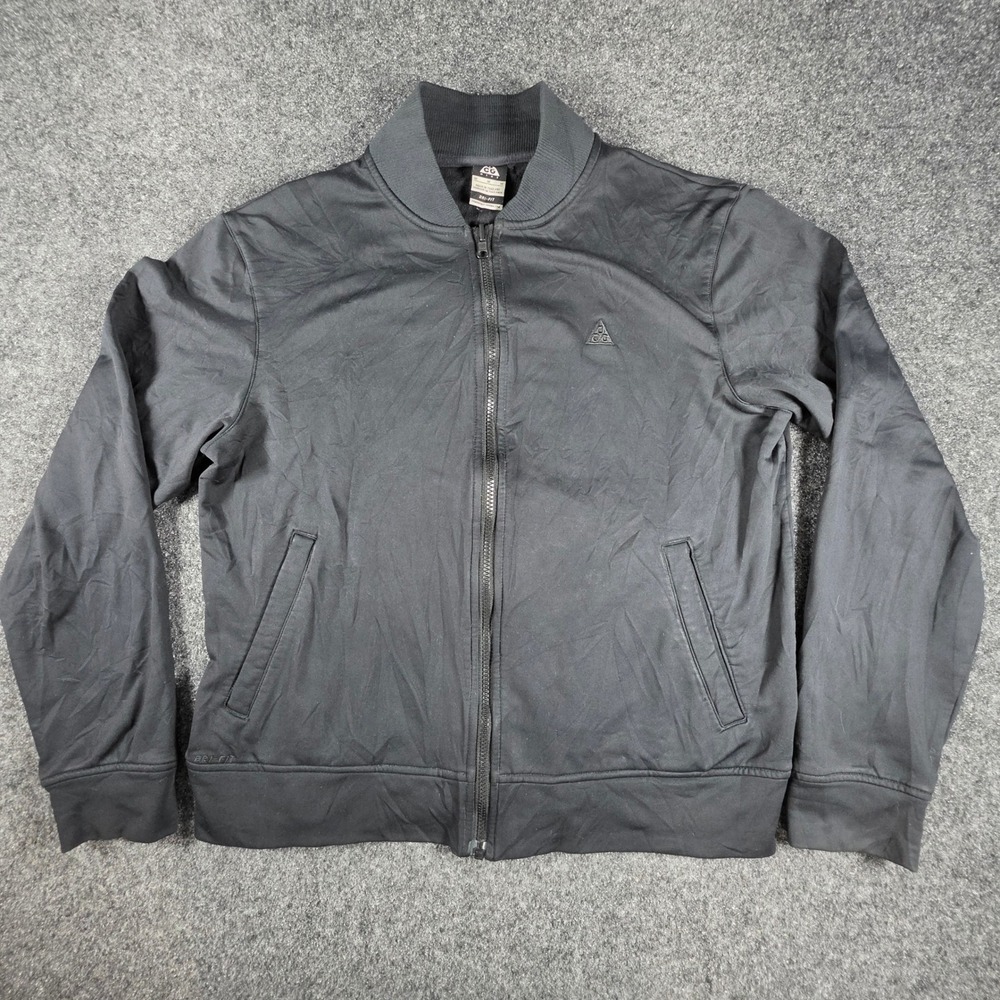 Nike ACG Track Jacket Mens M Black Dri-FIT Full Zip Bomber 377809-375